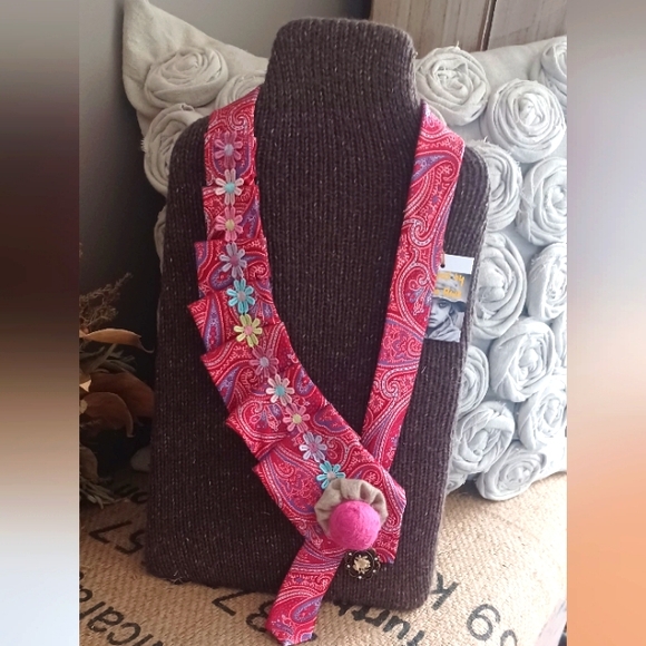Upcycled Tie Necklace: - Picture 1 of 5